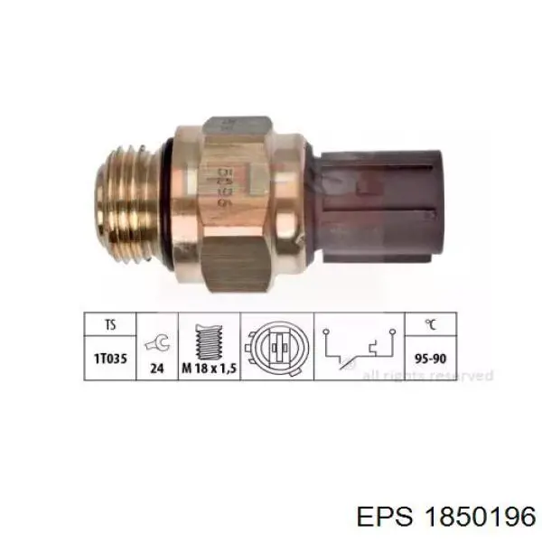 Sensor, temperatura del refrigerante (encendido el ventilador del radiador) 1850196 EPS