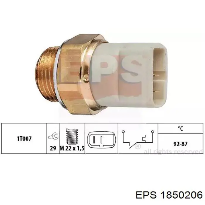 Датчик включения вентилятора радиатора 1850206 EPS
