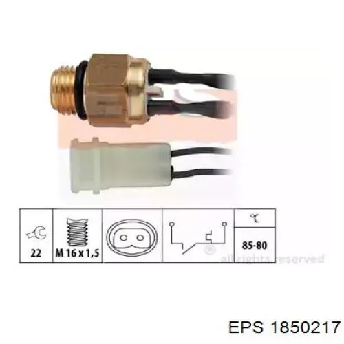 1.850.217 EPS датчик температуры охлаждающей жидкости (включения вентилятора радиатора)