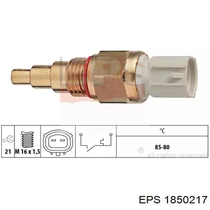 Sensor, temperatura del refrigerante (encendido el ventilador del radiador) 1850217 EPS