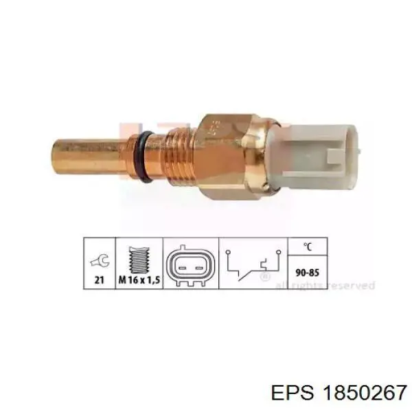 1850267 EPS sensor de temperatura do fluido de esfriamento (de ativação de ventilador do radiador)
