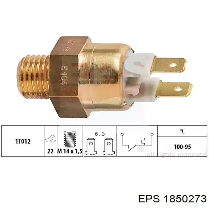 1850273 EPS sensor de temperatura do fluido de esfriamento (de ativação de ventilador do radiador)