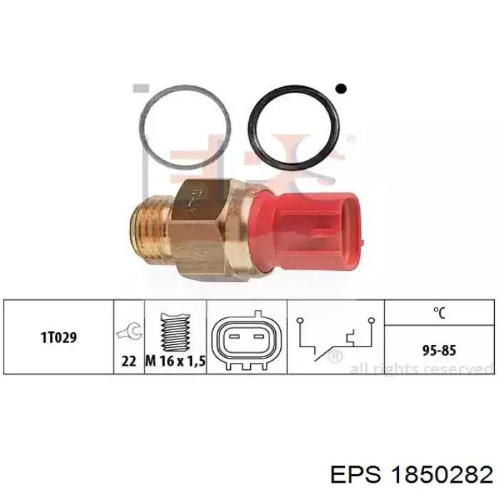 Sensor, temperatura del refrigerante (encendido el ventilador del radiador) 1850282 EPS