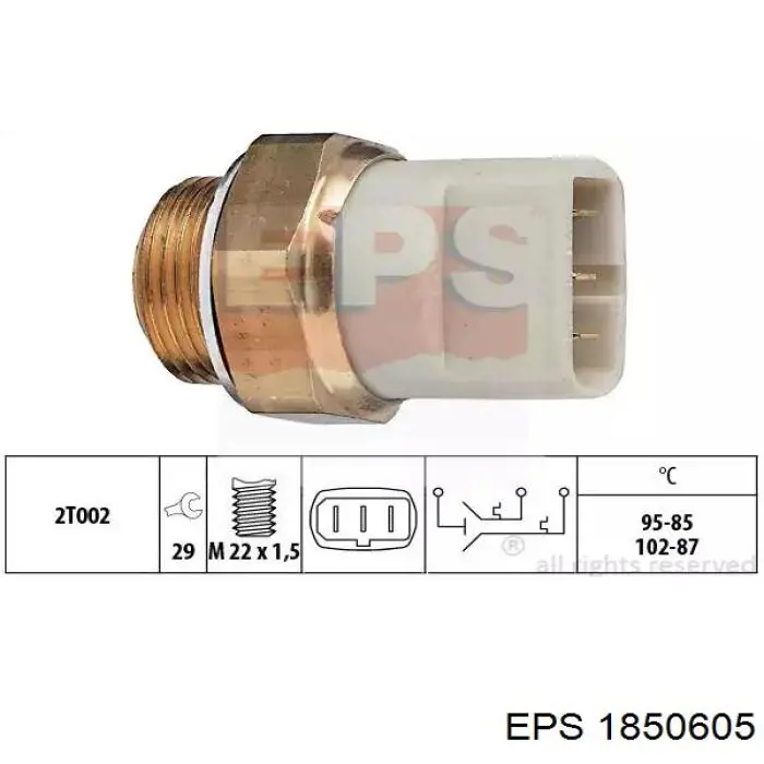 1850605 EPS датчик температуры охлаждающей жидкости (включения вентилятора радиатора)