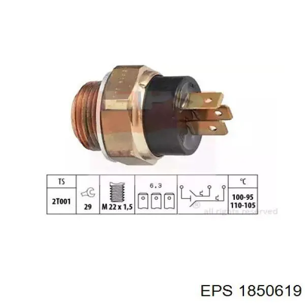 Датчик включения вентилятора радиатора 1850619 EPS