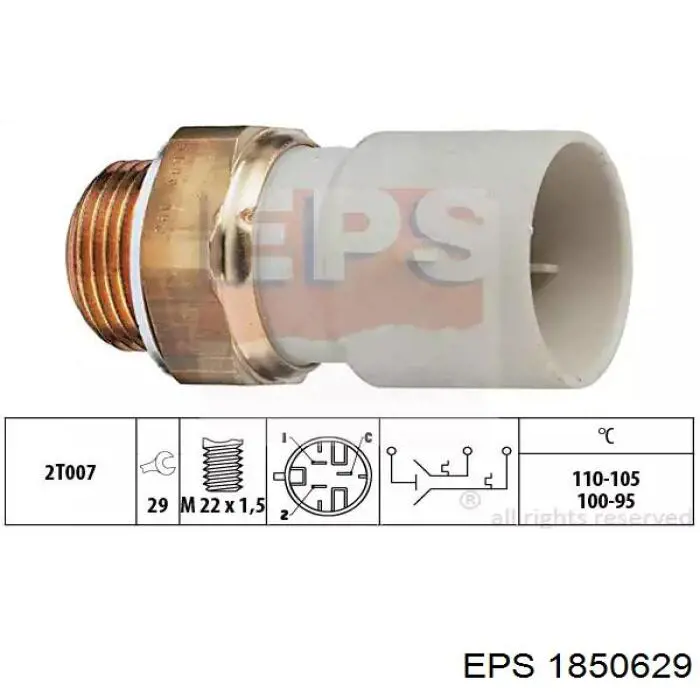 Sensor, temperatura del refrigerante (encendido el ventilador del radiador) 1850629 EPS