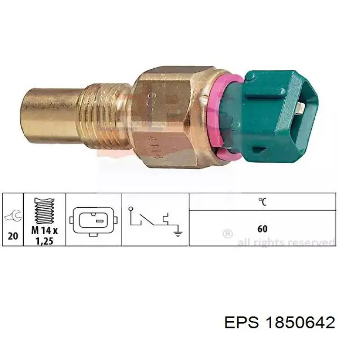 Sensor, temperatura del refrigerante (encendido el ventilador del radiador) 1850642 EPS