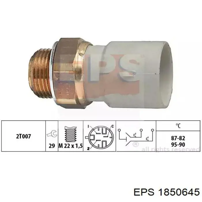 1.850.645 EPS датчик температуры охлаждающей жидкости (включения вентилятора радиатора)