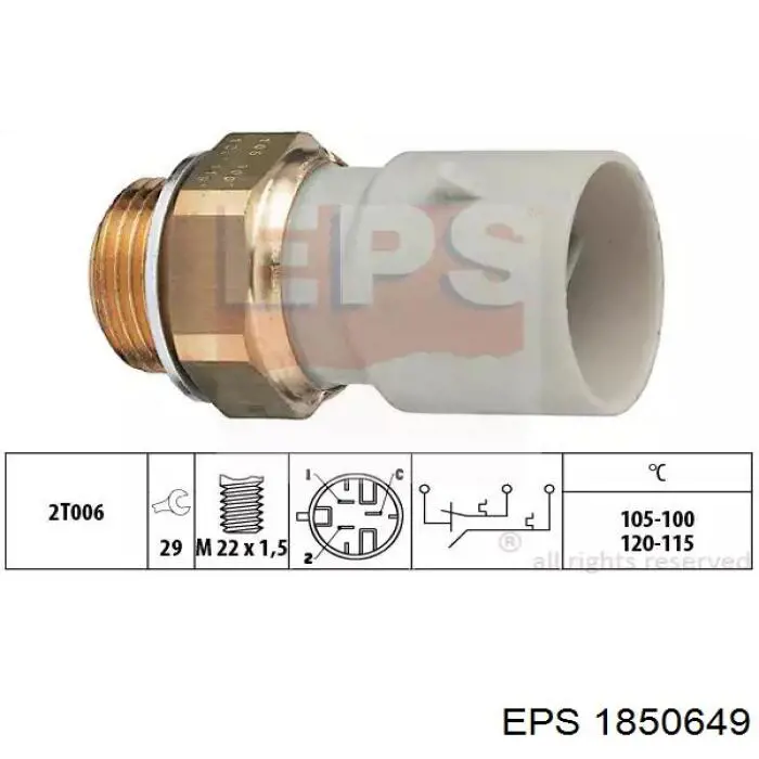 1850649 EPS датчик температуры охлаждающей жидкости (включения вентилятора радиатора)