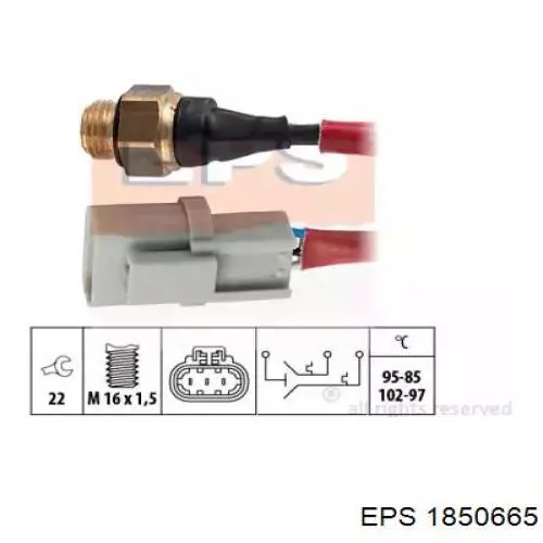 Датчик включения вентилятора радиатора 1850665 EPS