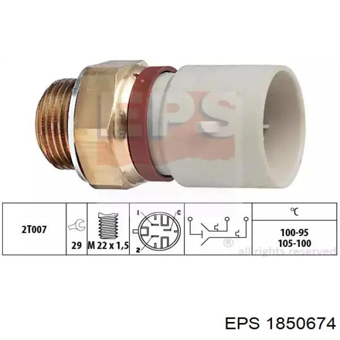 1850674 EPS датчик температуры охлаждающей жидкости (включения вентилятора радиатора)