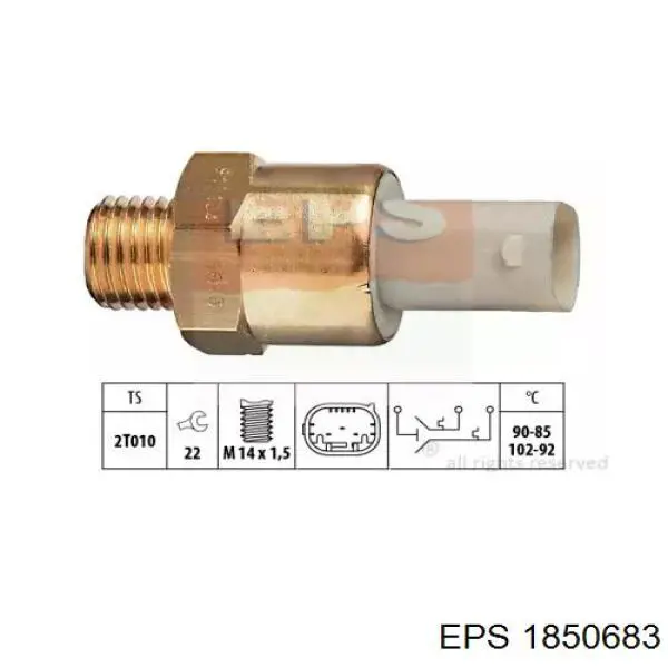 Sensor, temperatura del refrigerante (encendido el ventilador del radiador) 1850683 EPS