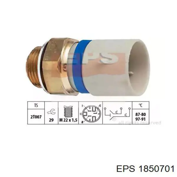 1.850.701 EPS sensor de temperatura do fluido de esfriamento (de ativação de ventilador do radiador)