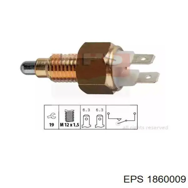 Interruptor, piloto de marcha atrás 1860009 EPS
