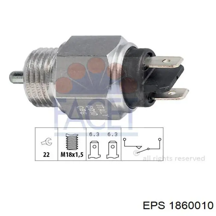 Датчик включення ліхтарів заднього ходу 1860010 EPS