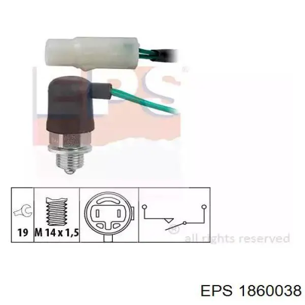 Interruptor, piloto de marcha atrás 1860038 EPS