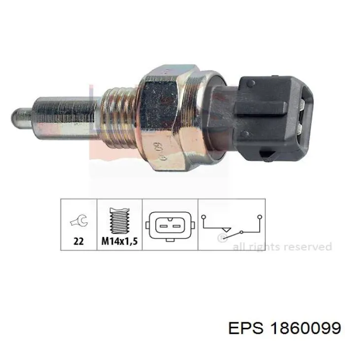 Interruptor, piloto de marcha atrás 1860099 EPS