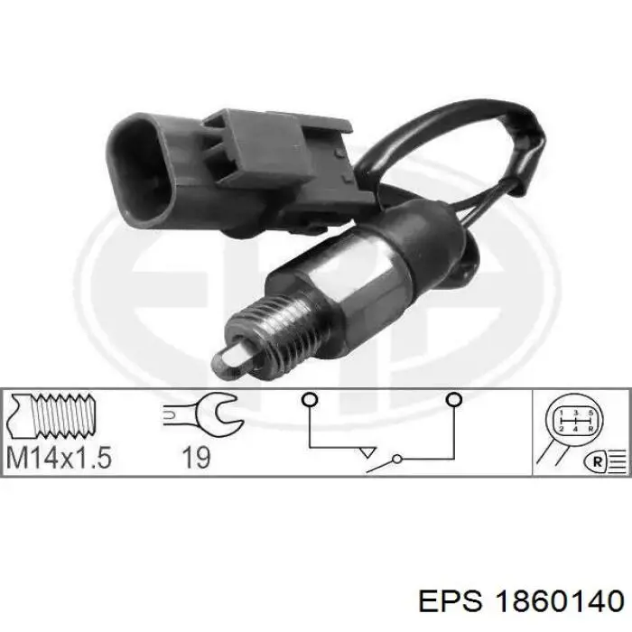 Interruptor, piloto de marcha atrás 1860140 EPS
