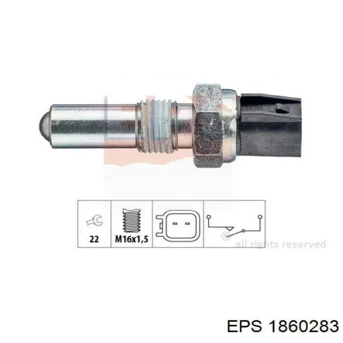 Interruptor, piloto de marcha atrás 1860283 EPS
