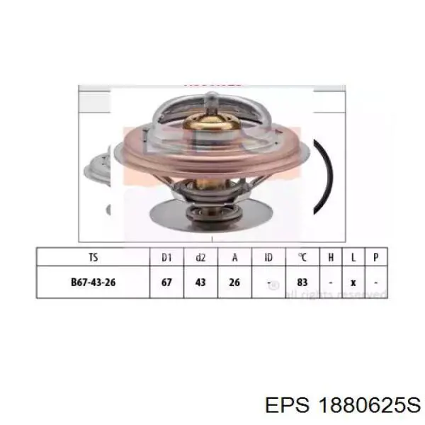 Termostato, refrigerante 1880625S EPS