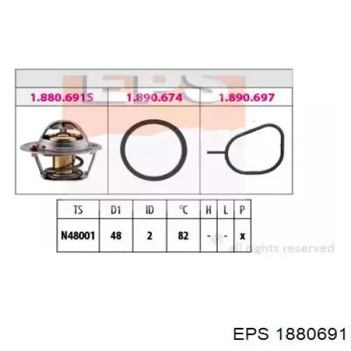 Termostato, refrigerante 1880691 EPS