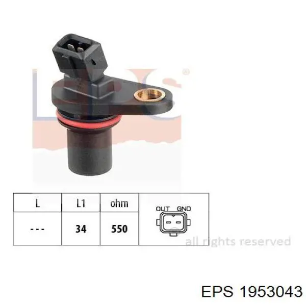 Sensor de posición del árbol de levas 1953043 EPS