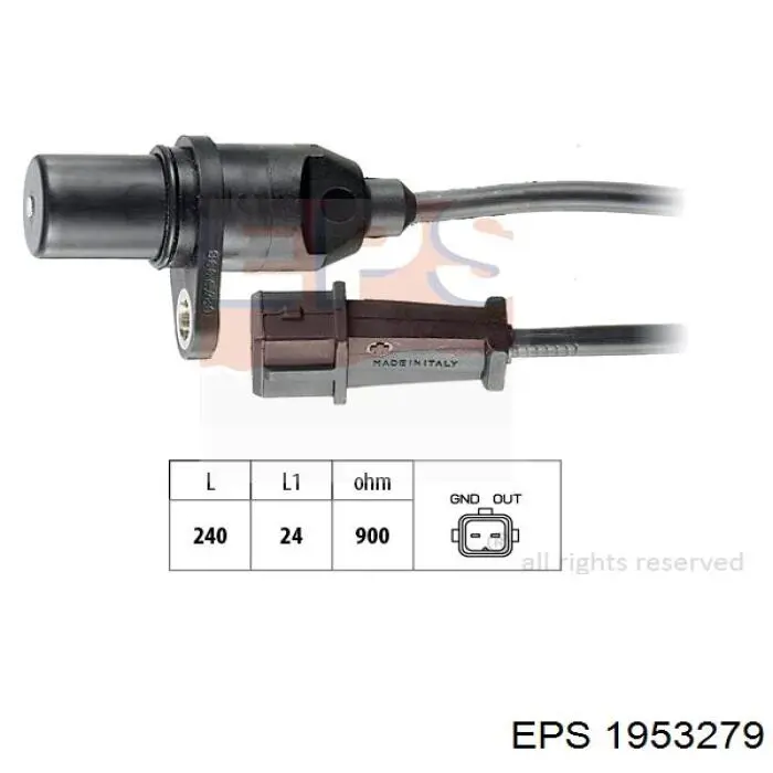 Sensor de posición del cigüeñal 1953279 EPS
