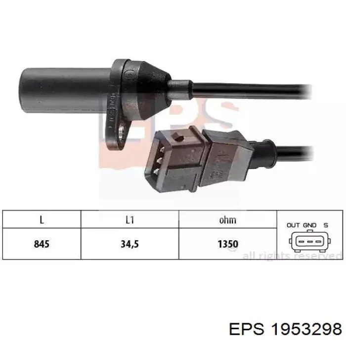Датчик положения коленчатого вала EPS 1953298 цена, от 12.56 USD