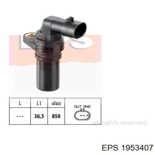 Sensor de posición del cigüeñal 1953407 EPS