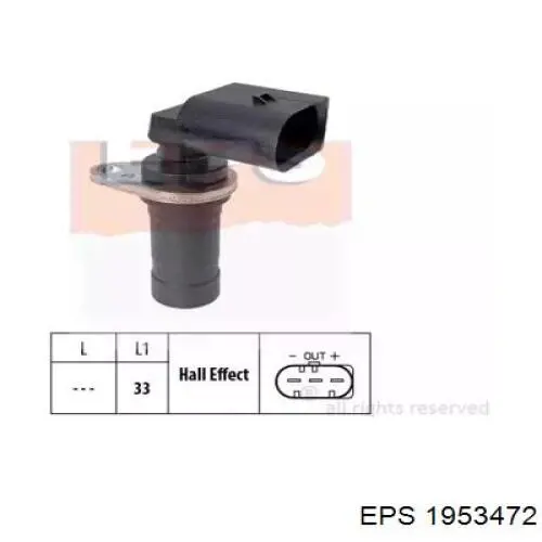 Sensor de posición del cigüeñal 1953472 EPS