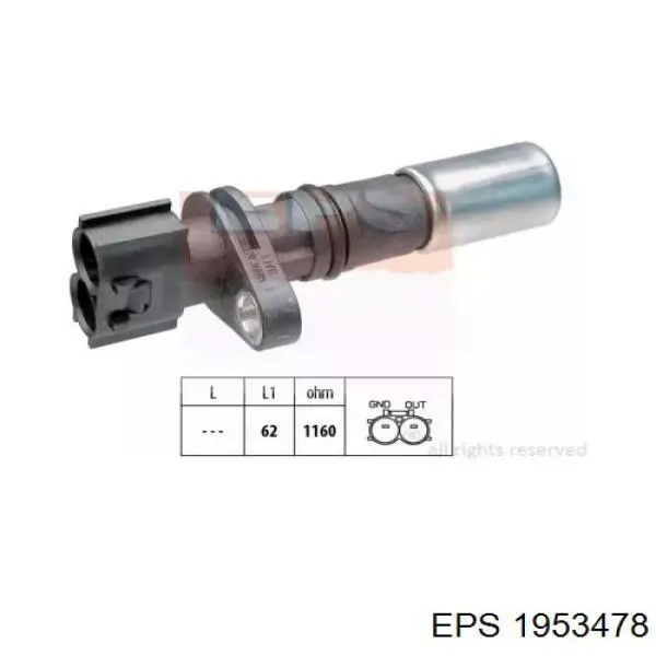 Sensor de posición del cigüeñal 1953478 EPS