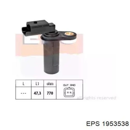 Sensor de posición del cigüeñal 1953538 EPS