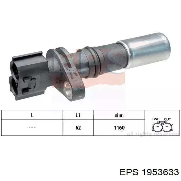 Sensor de posición del cigüeñal 1953633 EPS