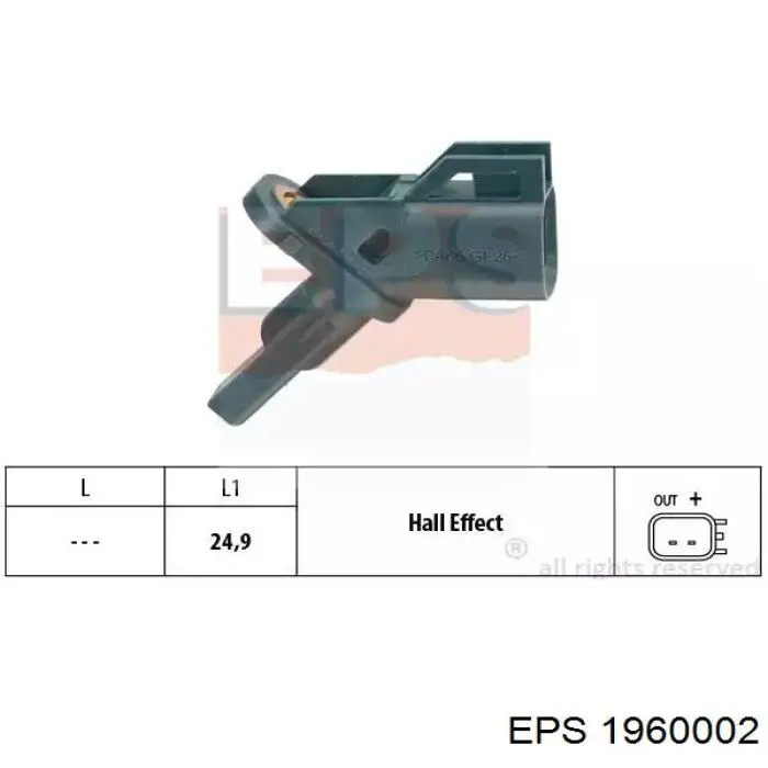 Датчик АБС (ABS) передний 1960002 EPS
