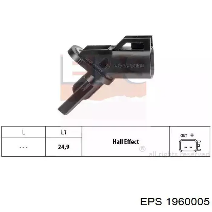 Датчик АБС (ABS) передний 1960005 EPS