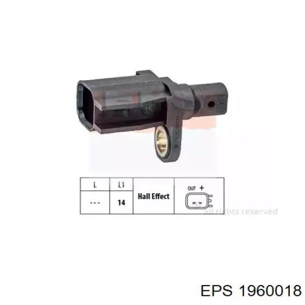 Sensor ABS trasero 1960018 EPS