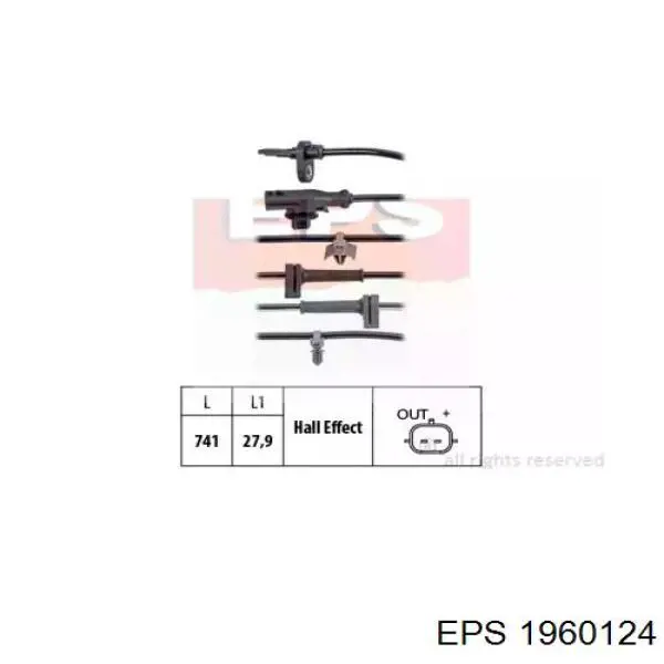 1.960.124 EPS sensor dianteiro de abs