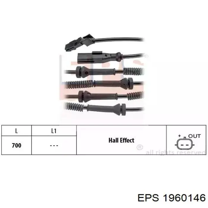 Датчик АБС (ABS) передний 1960146 EPS