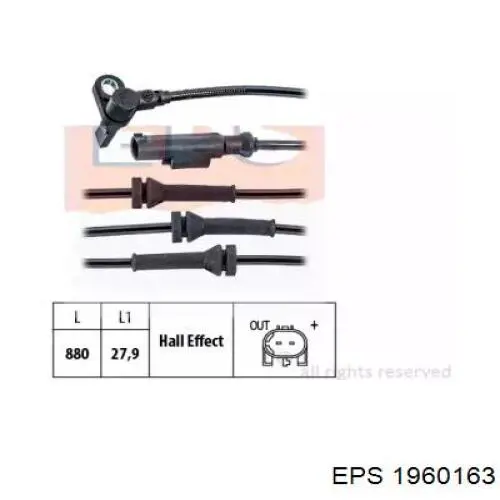 Датчик АБС (ABS) задний 1960163 EPS
