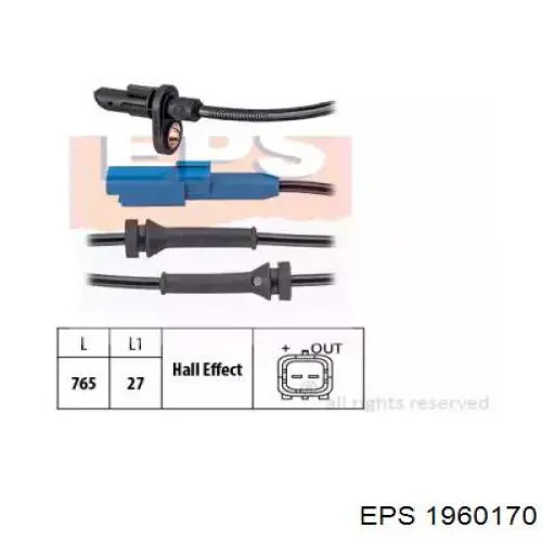 Датчик АБС (ABS) задний 1960170 EPS