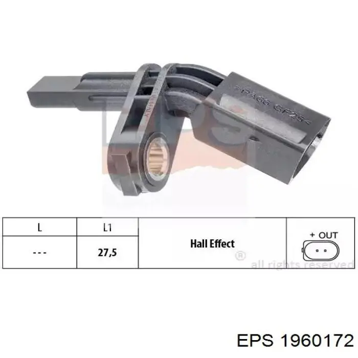 Датчик АБС (ABS) задний левый 1960172 EPS