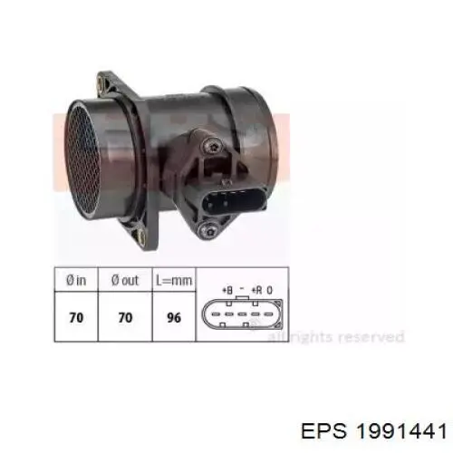 1991441 EPS sensor de fluxo (consumo de ar, medidor de consumo M.A.F. - (Mass Airflow))