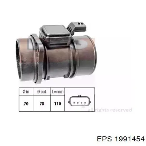 1991454 EPS sensor de fluxo (consumo de ar, medidor de consumo M.A.F. - (Mass Airflow))