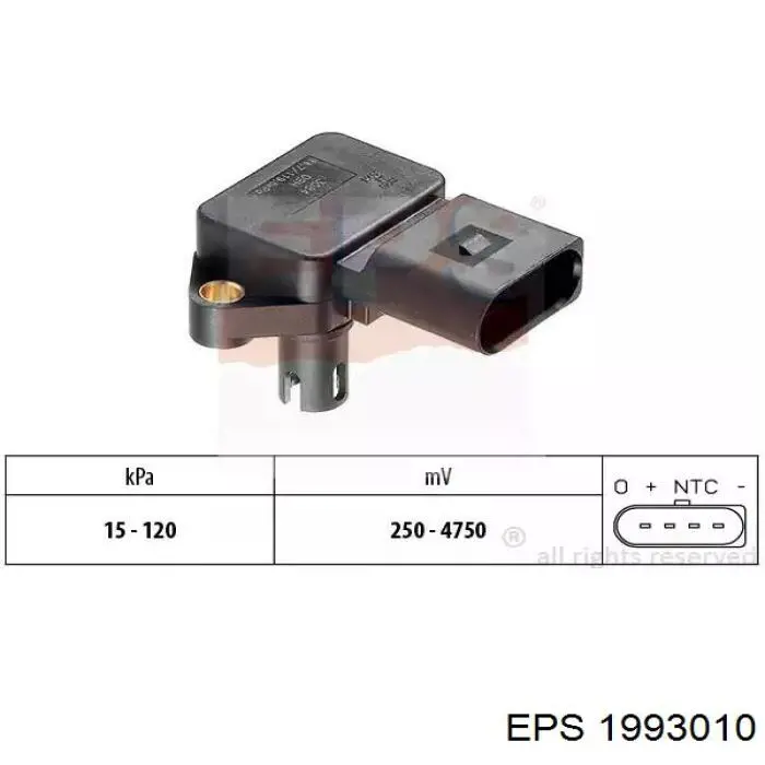 Датчик абсолютного давления в коллекторе EPS 1993010 цена, от 12.67 USD