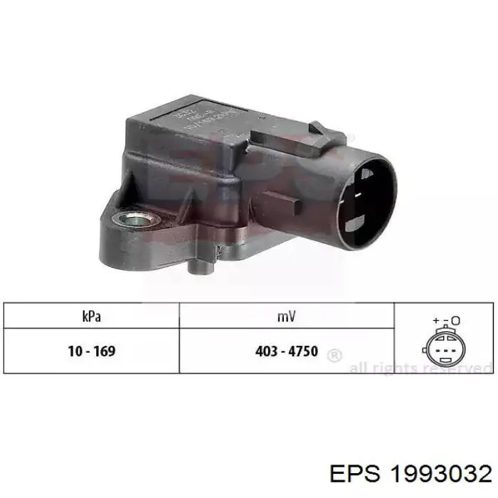 Датчик давления во впускном коллекторе, MAP 1993032 EPS