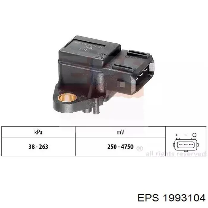 1993104 EPS sensor de pressão no coletor de admissão, map