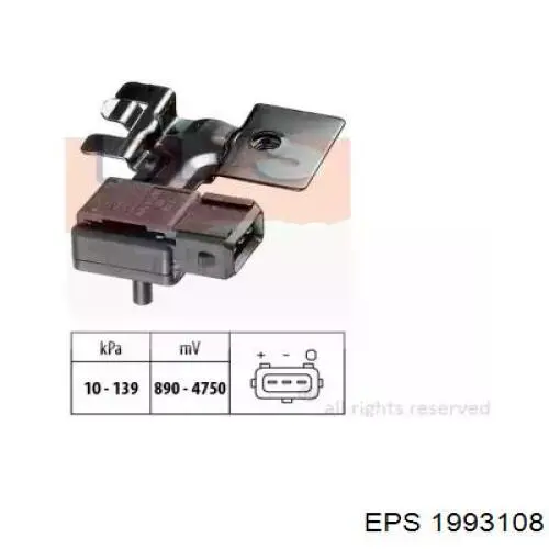 Датчик давления во впускном коллекторе, MAP 1993108 EPS