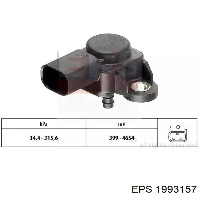 Датчик абсолютного давления в коллекторе EPS 1993157 цена, от 10.77 USD
