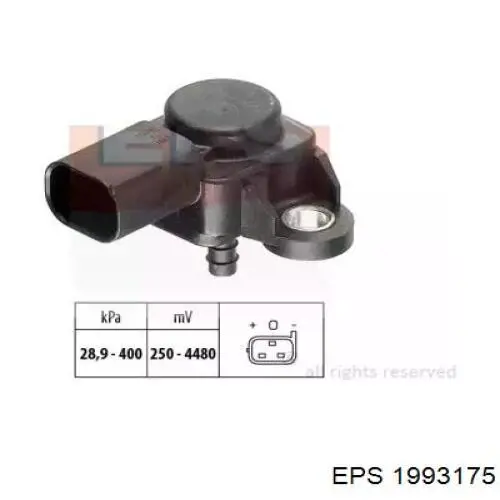 1993175 EPS sensor de pressão no coletor de admissão, map