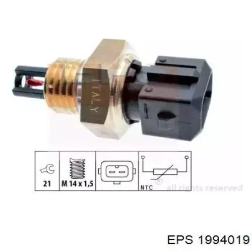 Sensor de temperatura de mezcla de aire 1994019 EPS